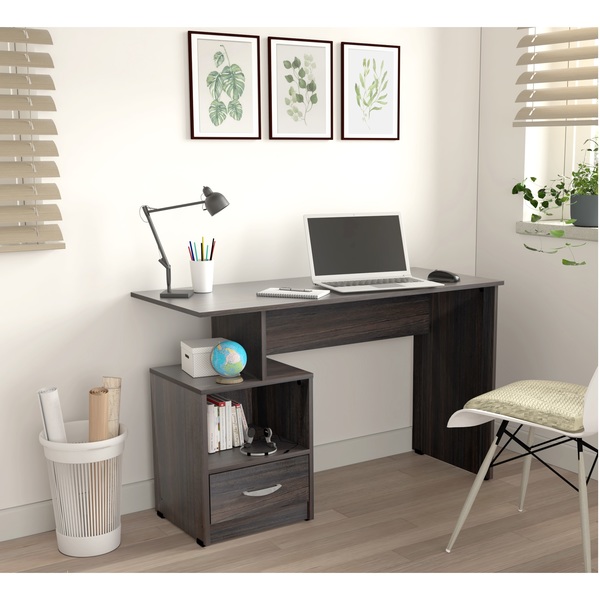 Inval Multi-Level Writing Desk 47.2 in. W Rectangular Tobacco Chic with One Drawer ES-14803